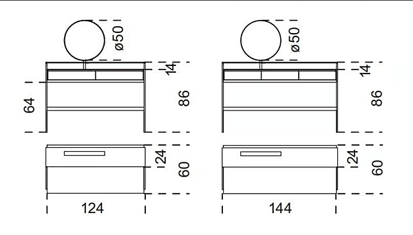 Holztisch mit Spiegel Venere Gallotti&Radice Fabrik Gallotti & Radice aus Italien. Foto №8