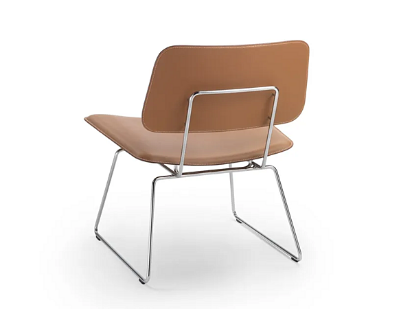 Sessel mit Lederbezug und Kufenbasis FLEXFORM Echoes S H Fabrik FLEXFORM aus Italien. Foto №2