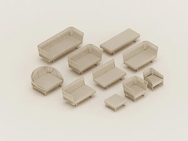 Garten-Sofa aus Aluminium mit weicher Rückenlehne KETTAL Bitta Fabrik KETTAL aus Italien. Foto №7