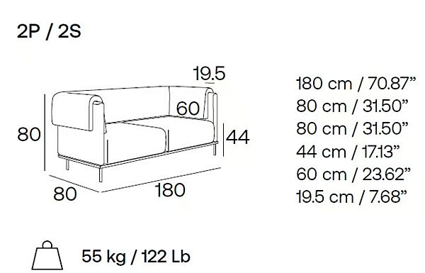 Zweisitzer Sofa aus expandiertem Polyurethan mit Rückenlehne Ombra Adrenalina IMB1072995, IMB1072179 Fabrik ADRENALINA aus Italien. Foto №5