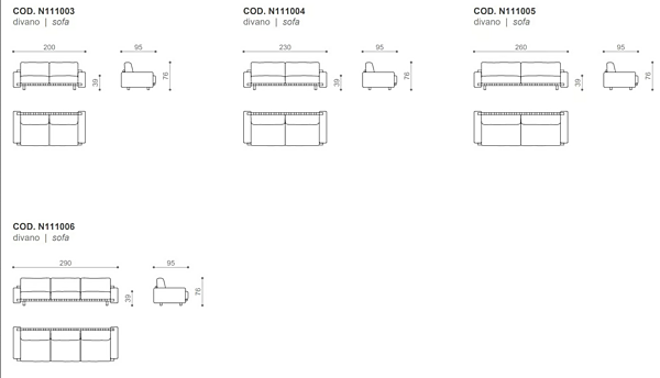 Zweisitzer Sofas aus Stoff Lando Nube Italia N111003, N111004, N111005 Fabrik Nube Italia aus Italien. Foto №5