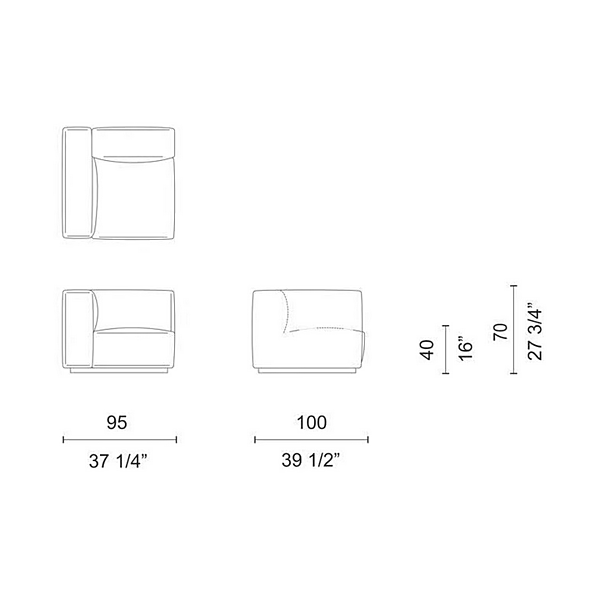 Modularer Stoffsofa Oblong Plus Cappellini Fabrik Cappellini aus Italien. Foto №4