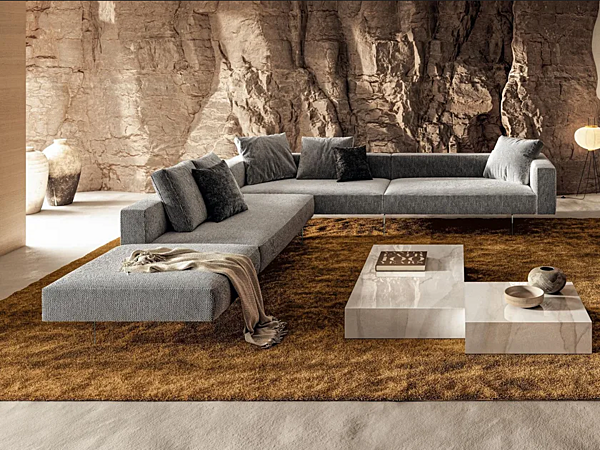 Modularer Stoffsofa mit abnehmbaren Kissen LAGO AIR 2737 2737 Fabrik LAGO aus Italien. Foto №1