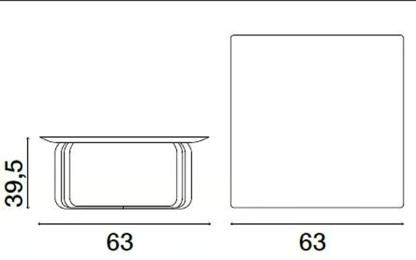 Niedriger quadratischer Couchtisch aus Stahl FASEM Mezze Fabrik FASEM aus Italien. Foto №4