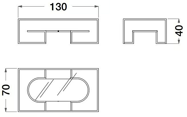 Rechteckiger Couchtisch aus Glas und Metall Sesto Senso CPRN HOMOOD S576 Fabrik CPRN HOMOOD aus Italien. Foto №2