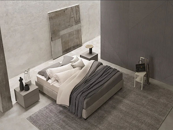Doppelbett mit gepolsterter Rückenlehne Flou Fabrik Flou aus Italien. Foto №2