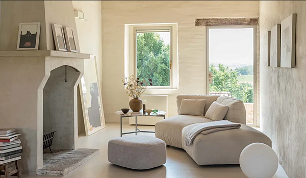 Ecksofa mit abnehmbarem Bezug aus Stoff Flou Fiocco Fabrik Flou aus Italien. Foto №12