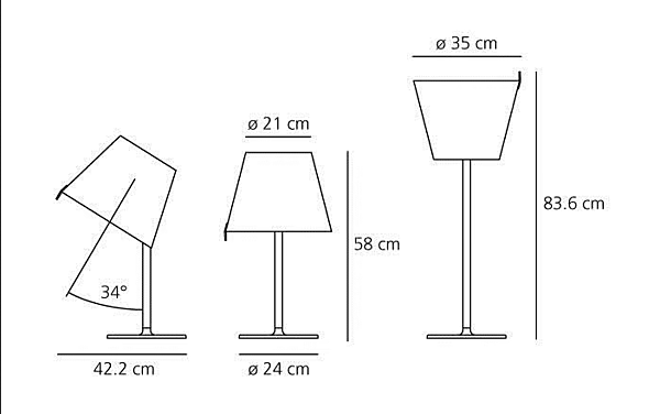 Verstellbare Nachttischlampe aus Seide Artemide Melampo 0315020A, 0315010A Fabrik Artemide aus Italien. Foto №9