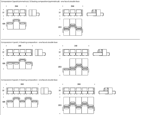 Modularer Stoffsofa Gala Saba Fabrik SABA aus Italien. Foto №20