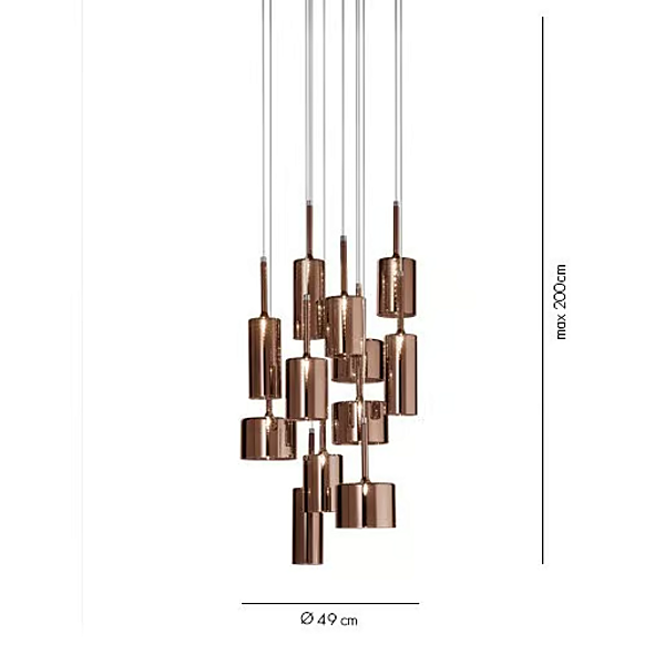 Glas Pendelleuchte Spillray AXOLIGHT SP SPIL 12 Fabrik Axolight aus Italien. Foto №5