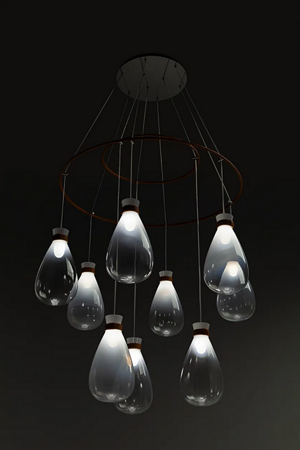 Blasenglas Kronleuchter Soffi POLTRONA FRAU Fabrik POLTRONA FRAU aus Italien. Foto №9