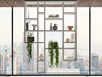 Schwebendes offenes Bücherregal aus Holz 30mm LAGO Weightless 2734 2734 Fabrik LAGO aus Italien