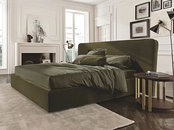 Doppeltbett mit gepolsterter Rückenlehne aus Stoff Duomo Design Firenze Fabrik Duomo Design aus Italien. Foto №1