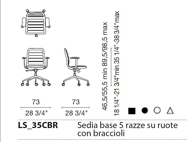 Drehstuhl mit Rollen Lotus niedrig Cappellini Fabrik Cappellini aus Italien. Foto №6