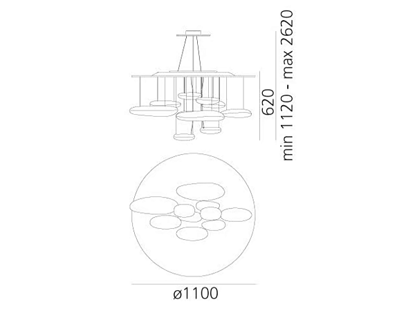 Pendelleuchte aus Aluminium und ABS Mercury Artemide 1367W10A, 1367110A Fabrik Artemide aus Italien. Foto №3