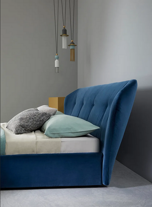 Doppelbett mit gepolsterter Rückwand aus Stoff Saba New York Box Fabrik SABA aus Italien. Foto №3