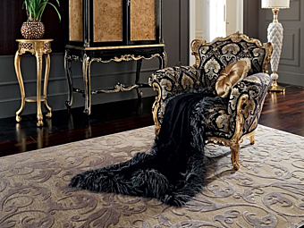 Holzarmstuhl mit Armlehnen aus massivem Holz Modenese Luxury Interiors 12417 Fabrik MODENESE GASTONE aus Italien