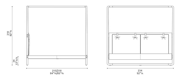 Canopy-Bett aus Stoff mit gepolstertem Kopfteil POLTRONA FRAU Volare Fabrik POLTRONA FRAU aus Italien. Foto №8