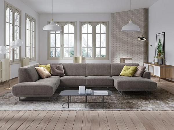 Ecksofa mit Chaiselongue aus Primula-Stoff Marinelli Home M1182 Fabrik Marinelli Home aus Italien. Foto №1