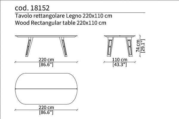 Ovaler Tisch aus Holzfurnier Frigerio Axel Fabrik Frigerio aus Italien. Foto №7