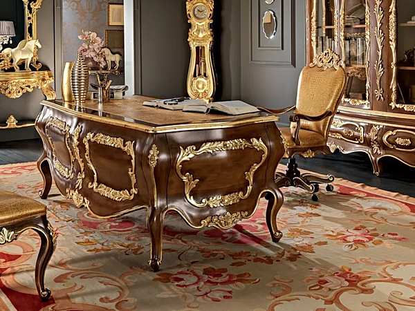 Schreibtisch aus Massivholz mit Schubladen Modenese Luxury Interiors 11302 Fabrik MODENESE GASTONE aus Italien. Foto №5