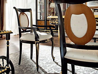 Polsterstuhl mit Armlehnen Modenese Luxury Interiors 12510 Fabrik MODENESE GASTONE aus Italien