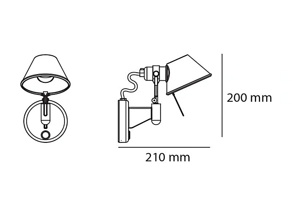 Wandleuchte aus Aluminium mit Spotlicht Artemide Tolomeo Fabrik Artemide aus Italien. Foto №6