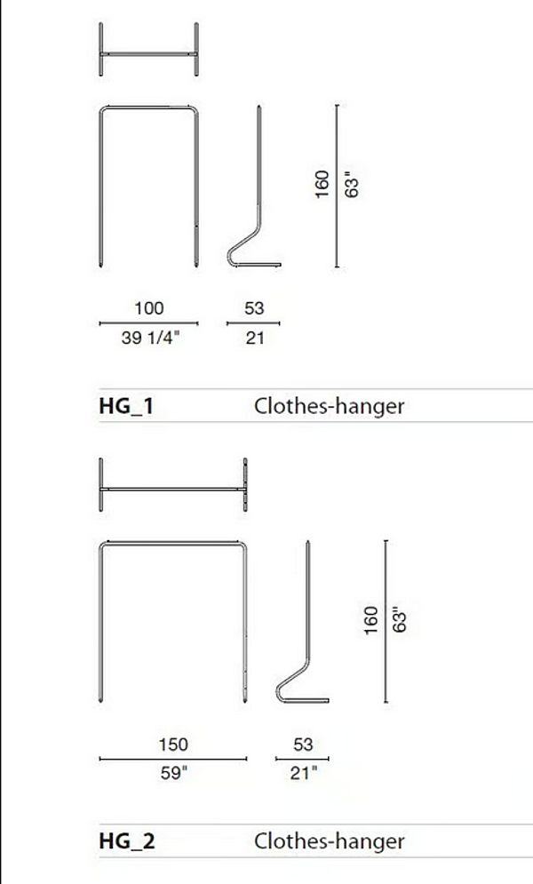 Kleiderständer aus Edelstahl Hangman Cappellini Fabrik Cappellini aus Italien. Foto №3