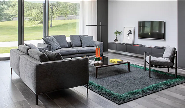 Ecksofa aus Stoff mit weicher Rückenlehne Flou Icon Fabrik Flou aus Italien. Foto №14