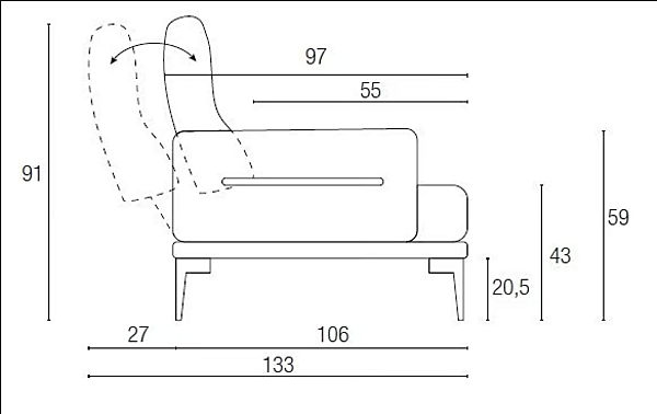 Drei-Sitzer Ledersofa mit Chaiselongue Egoitaliano Feng Fabrik Egoitaliano aus Italien. Foto №5