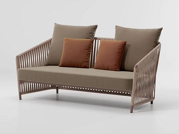 Zweisitzer Gartensofa aus Aluminium mit gepolsterter Rückenlehne KETTAL BITTA LOUNGE Fabrik KETTAL aus Italien. Foto №1
