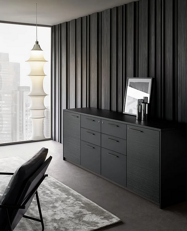 Holz Büroschrank mit höhenverstellbarem Oberteil INCA i 4 Mariani Fabrik i 4 Mariani aus Italien. Foto №4