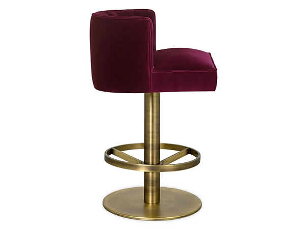 Drehbarer Hocker aus Samt mit gepolsterter Rückenlehne BRABBU Bourbon II Fabrik BRABBU aus Italien. Foto №3