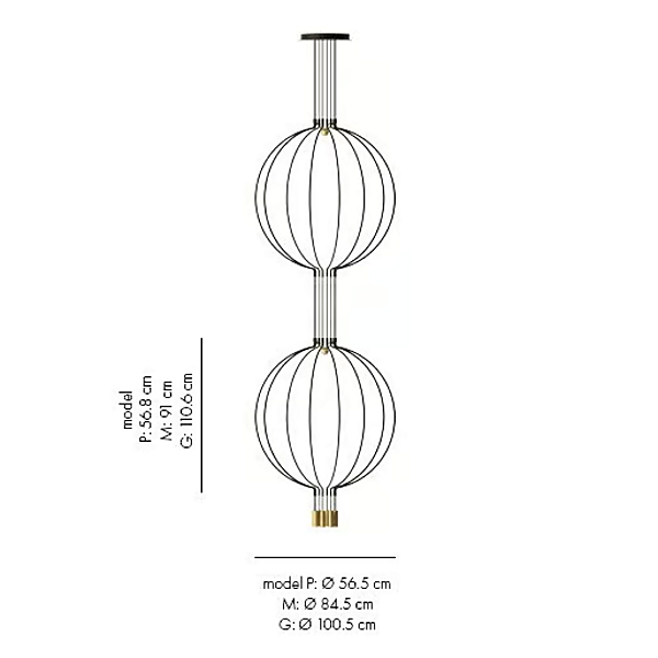 LED Pendelleuchte aus Metall in zwei Ebenen AXOLIGHT Liaison Fabrik Axolight aus Italien. Foto №7
