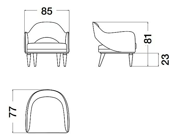 Lederarmchair mit Armlehnen Cocoon CPRN HOMOOD C347/E Fabrik CPRN HOMOOD aus Italien. Foto №5