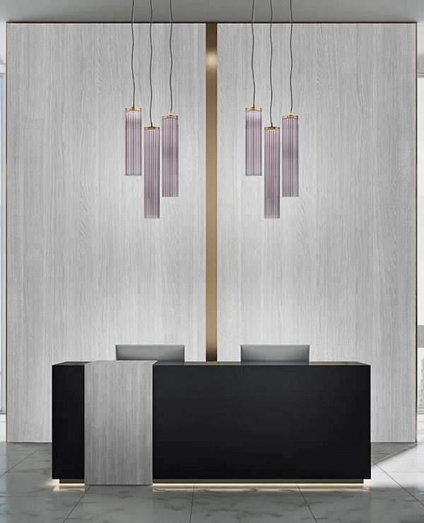 LED Pendelleuchte aus Borosilikatglas Itala S3 Euroluce Lampadari Fabrik EUROLUCE LAMPADARi aus Italien. Foto №2