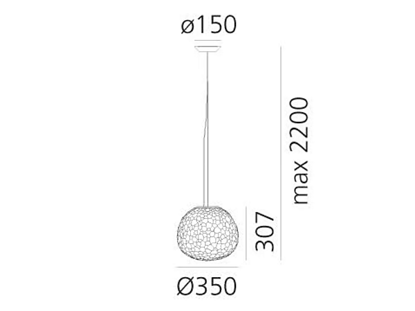 Hängelampe aus geblasenem Glas Meteorite Artemide 1710110A, 1702010A, 1701310A Fabrik Artemide aus Italien. Foto №6