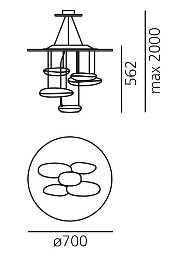 Pendelleuchte aus Aluminium und ABS Mercury Artemide 1479010A, 1477W10A, 1477110A Fabrik Artemide aus Italien. Foto №2