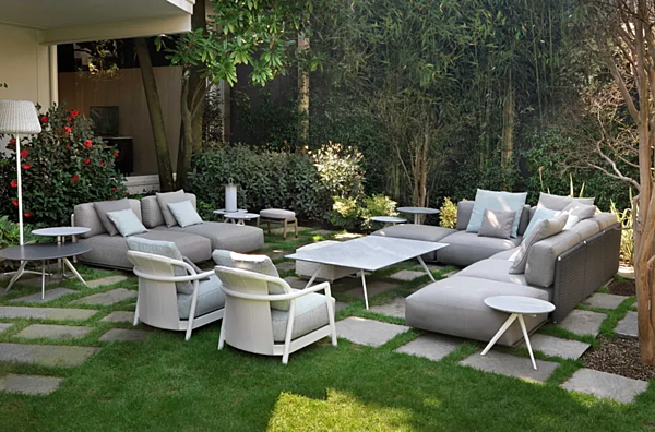 Rechteckiger Steintisch Zefiro Outdoor FLEXFORM Fabrik FLEXFORM aus Italien. Foto №4
