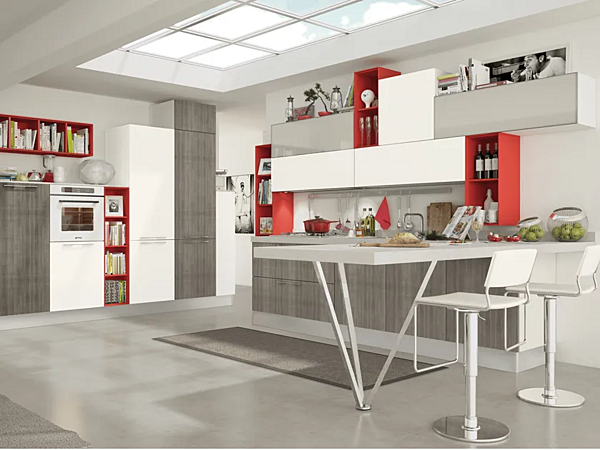 Fitted Küche mit Griffen Noemi 1 LUBE CUCINE Fabrik LUBE CUCINE aus Italien. Foto №1