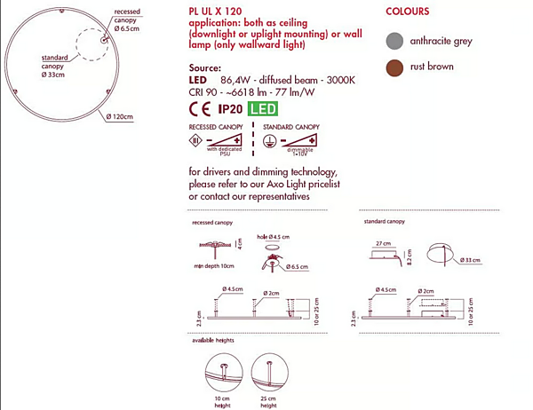 LED-Deckenleuchte aus Aluminium U-Light AXOLIGHT Fabrik Axolight aus Italien. Foto №4