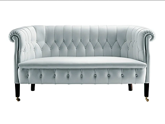 Tufted Sofa aus Stoff POLTRONA FRAU Fumoir Fabrik POLTRONA FRAU aus Italien