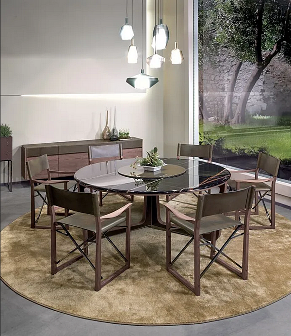 Runder Esstisch aus Marmor mit Lazy Susan I 4 Mariani Ascot Fabrik i 4 Mariani aus Italien. Foto №9