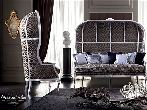 Zweisitzer Sofa mit hoher Rückenlehne Modenese Luxury Interiors 12427 Fabrik MODENESE GASTONE aus Italien. Foto №4
