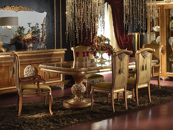 Erweiterbarer rechteckiger Tisch aus Holz A.R. Arredamenti Royal 706/A Fabrik A.R.ARREDAMENTI SRL aus Italien. Foto №3