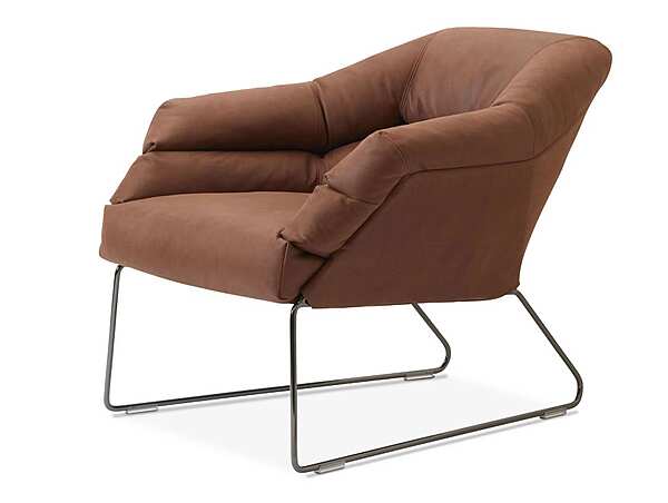 Sled Base Armchair mit Armlehnen aus Stoff Saba New York Fabrik SABA aus Italien. Foto №2