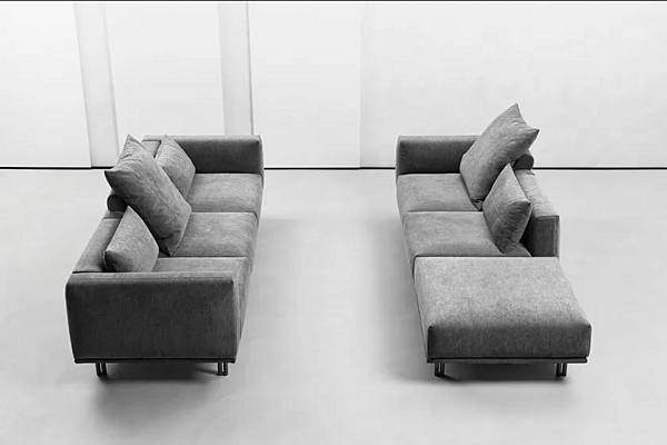 Modularer Ecksofa aus Stoff mit weicher Rückenlehne Flou Binario Fabrik Flou aus Italien. Foto №12