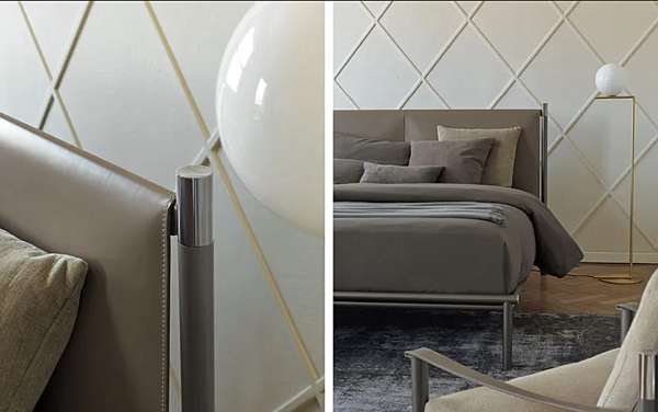 Doppelbett mit gepolsterter Rückenlehne Flou Iko Fabrik Flou aus Italien. Foto №8
