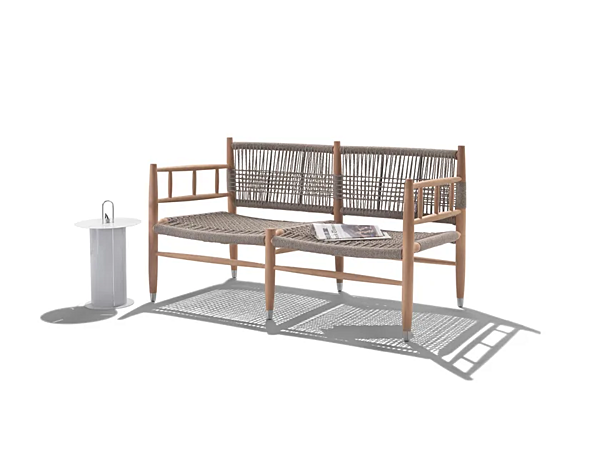 Garten-Sofa aus Iroko Holz mit weicher Rückenlehne FLEXFORM LEE OUTDOOR Fabrik FLEXFORM aus Italien. Foto №3