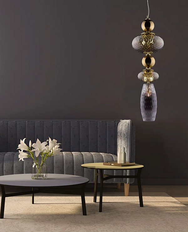 Pendelleuchte aus Borosilikatglas LED groß braun Euroluce Lampadari Harmony Fabrik EUROLUCE LAMPADARi aus Italien. Foto №4